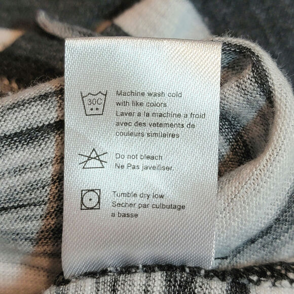 Chaser Black and White Stripe Tank Top Scoop Neck Soft Basic Casual Chic Comfy L - Picture 9 of 10